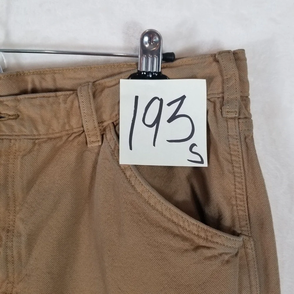 Uniqlo Utility Pants Mens XL Brown Double Knee Carpenter Workwear‎ Canvas